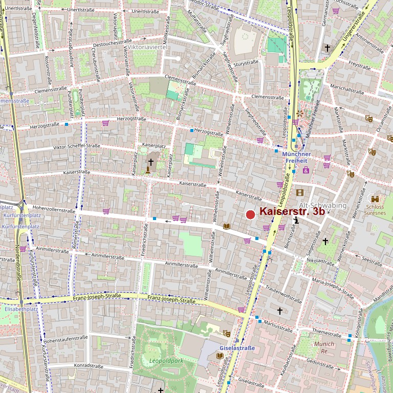 Lage Kaiserstr. 3b an der Münchner Freiheit